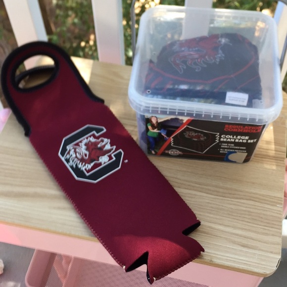 New USC Gamecock College Cornhole Bean Bag Toss Set & Wine Tote Bag - New in Box - Picture 4 of 9